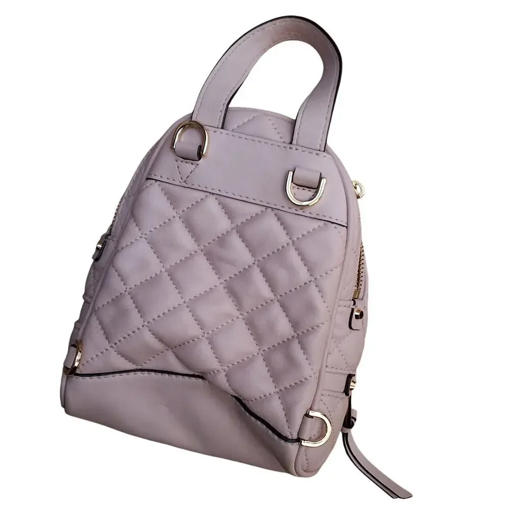 MICHAEL KORS RHEA ZIP XS MESSENSGER BACKPACK QUILT IN BLOSSOM PINK DETACH‎ STRAP